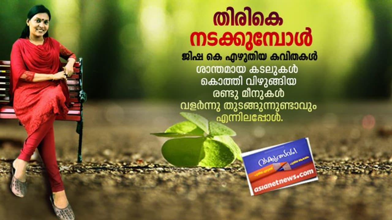 തിരികെ നടക്കുമ്പോള്, ജിഷ കെ എഴുതിയ കവിതകള് തിരികെ നടക്കുമ്പോള്, ജിഷ കെ എഴുതിയ കവിതകള്