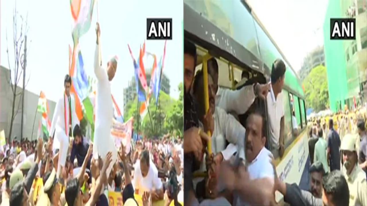 मुख्यमंत्री का करने जा रहे थे घेराव, हिरासत में लिए गए कांग्रेसी नेता मुख्यमंत्री का करने जा रहे थे घेराव, हिरासत में लिए गए कांग्रेसी नेता