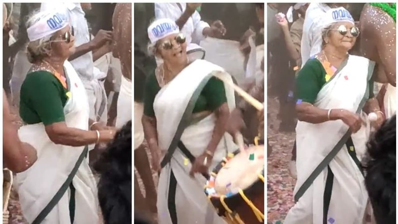 ചെണ്ടമേളത്തിന്റെ താളത്തിന് തുള്ളുന്ന മുത്തശ്ശിയെ കണ്ടോ? വീഡിയോ വൈറൽ ചെണ്ടമേളത്തിന്റെ താളത്തിന് തുള്ളുന്ന മുത്തശ്ശിയെ കണ്ടോ? വീഡിയോ വൈറൽ