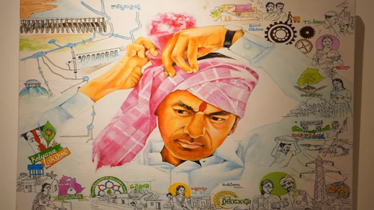 కేసీఆర్ బర్త్‌డే స్పెషల్: పెన్సిల్ స్కెచ్‌తో ఉద్యమ దళపతి జీవితం