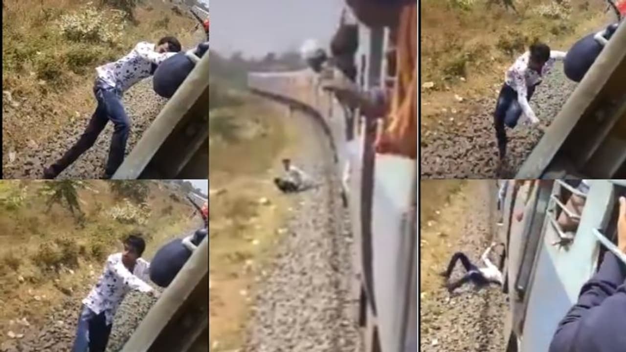 ഓടുന്ന ട്രെയിനിൽ തൂങ്ങിക്കിടന്ന് അഭ്യാസം, ഒടുവിൽ പിടിവിട്ട് യുവാവ് താഴേക്ക്; വീഡിയോ പങ്കുവച്ച് പീയുഷ് ഗോയല് ഓടുന്ന ട്രെയിനിൽ തൂങ്ങിക്കിടന്ന് അഭ്യാസം, ഒടുവിൽ പിടിവിട്ട് യുവാവ് താഴേക്ക്; വീഡിയോ പങ്കുവച്ച് പീയുഷ് ഗോയല്