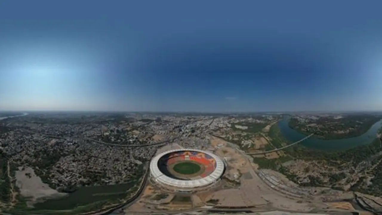 ఏరియల్ వ్యూలో మొటేరాలో అందాలు: ట్విట్టర్‌లో షేర్ చేసిన బీసీసీఐ