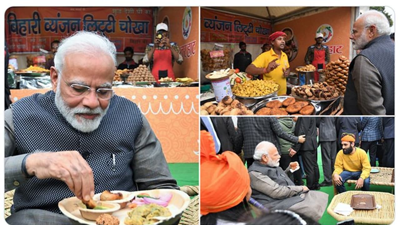 PM Modi visits Hunar Haat, titillates his taste buds with Litti Chokha, piping hot tea