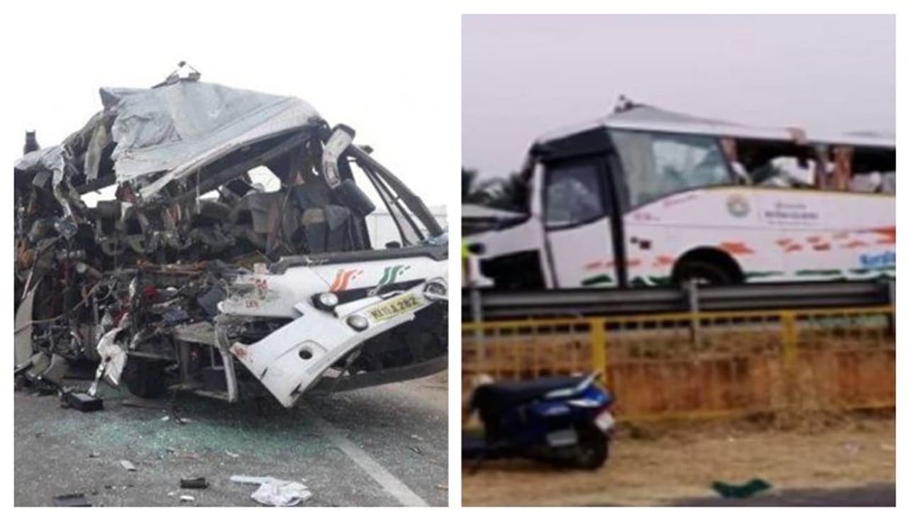 যাত্রী বোঝাই বাসকে ধাক্কা মারল লরি, ভয়াবহ দুর্ঘটনা তামিলনাড়ুর জাতীয় সড়কে যাত্রী বোঝাই বাসকে ধাক্কা মারল লরি, ভয়াবহ দুর্ঘটনা তামিলনাড়ুর জাতীয় সড়কে