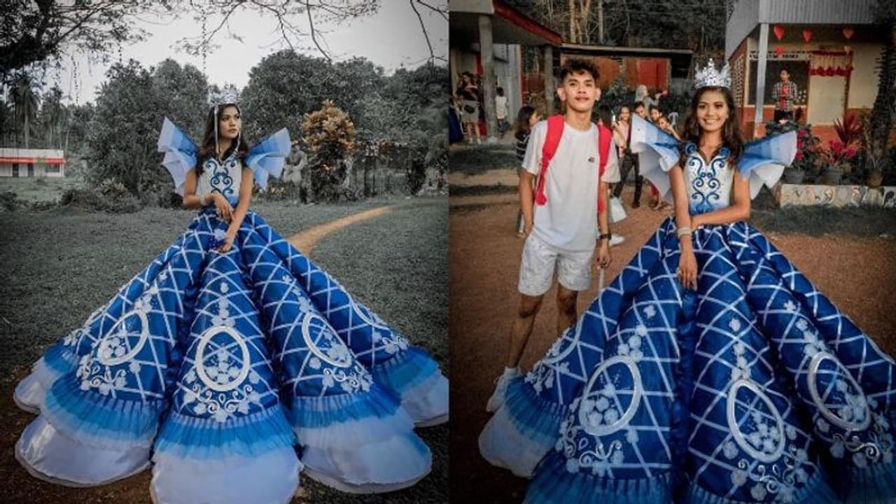 പുതിയത്‌ വാങ്ങാന്‍ പണമില്ല; പെണ്‍കുട്ടിക്കായി ഗൗണ്‍ ഡിസൈന്‍ ചെയ്ത് സഹോദരന്‍