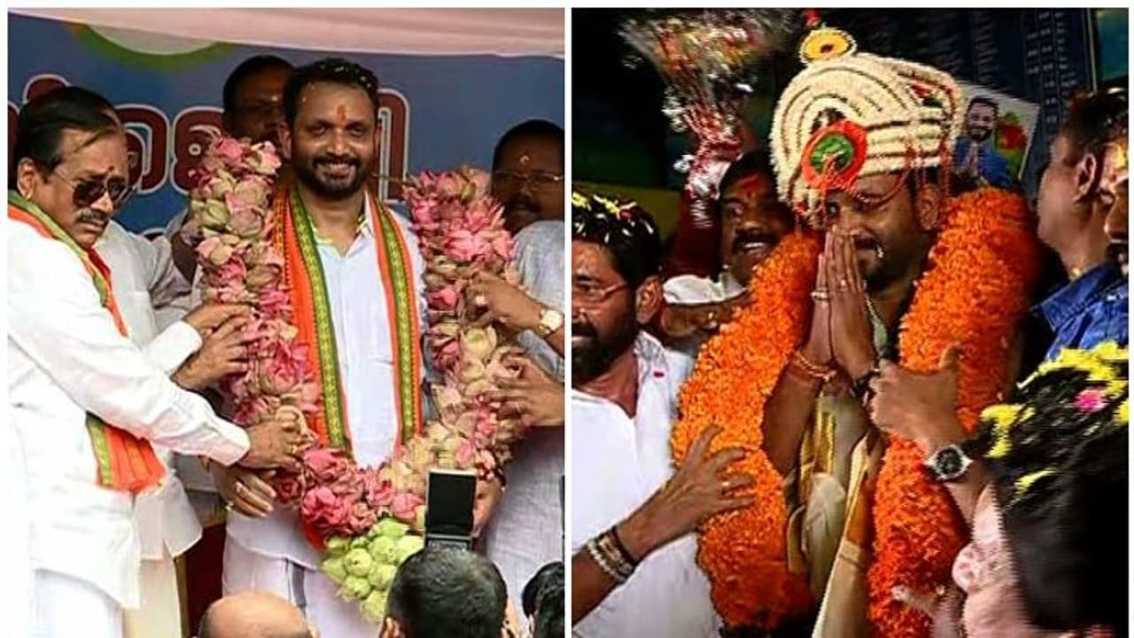 കെ സുരേന്ദ്രൻ സ്ഥാനമേറ്റു; ബിജെപിയിൽ പുതുയുഗ പിറവിയെന്ന് വി മുരളീധരൻ, വിട്ടുനിന്ന് നേതാക്കൾ കെ സുരേന്ദ്രൻ സ്ഥാനമേറ്റു; ബിജെപിയിൽ പുതുയുഗ പിറവിയെന്ന് വി മുരളീധരൻ, വിട്ടുനിന്ന് നേതാക്കൾ