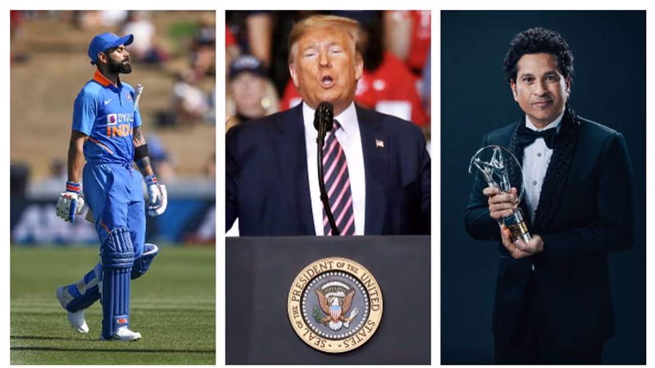 বেসবলের দেশ থেকে এসে মোতেরায় ছক্কা হাকালেন ট্রাম্প, নিলেন সচিন বিরাটের নাম বেসবলের দেশ থেকে এসে মোতেরায় ছক্কা হাকালেন ট্রাম্প, নিলেন সচিন বিরাটের নাম