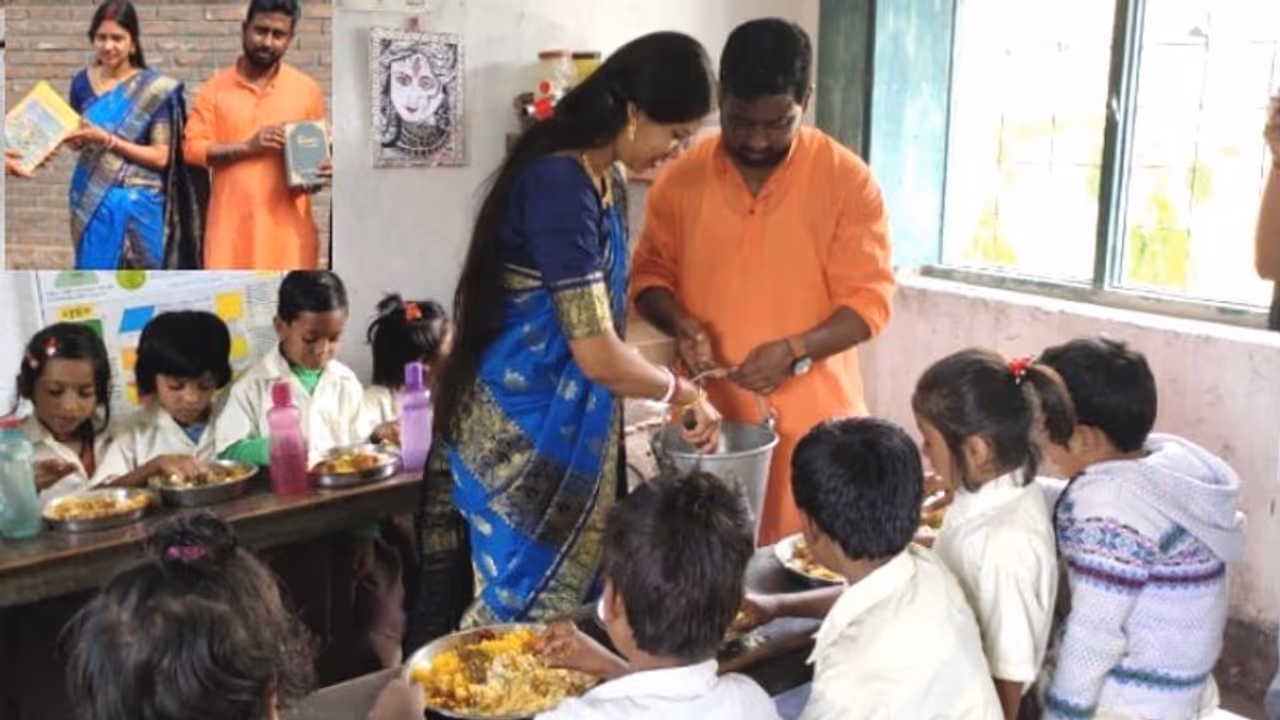 ভিন ধর্মে বিয়ে মানেনি পরিবার, মিড ডে মিলে খুদেদের ভুরিভোজ নব দম্পতির