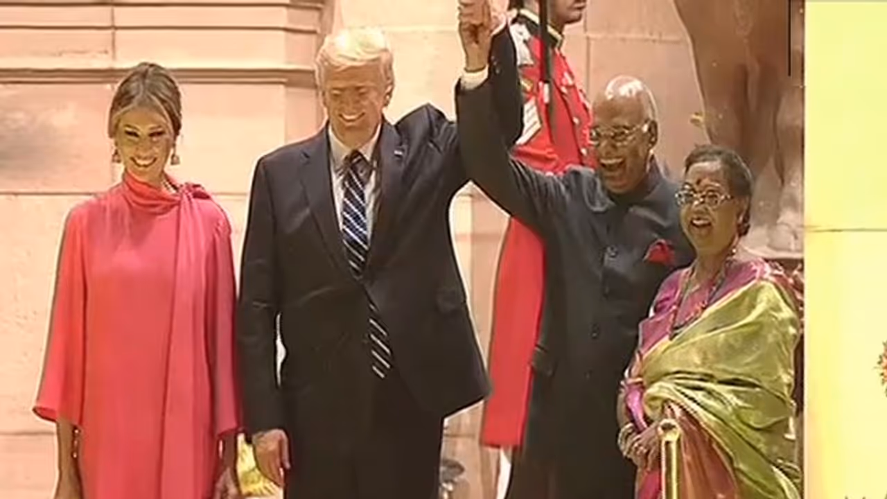 রাষ্ট্রপতি ভবনে নৈশভোজে ট্রাম্প, 'স্টেক' নয় আজ রাতে তাঁর পাতে 'কচি পাঁঠার ঝোল'