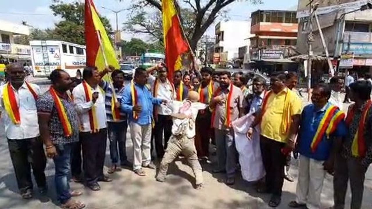 ಕನ್ನಡ ಮಾತಾಡು ಎಂದಿದ್ದಕ್ಕೆ ಹಲ್ಲೆಗೈದ ಟಿಟಿ ವಿರುದ್ಧ ಪ್ರತಿಭಟನೆ