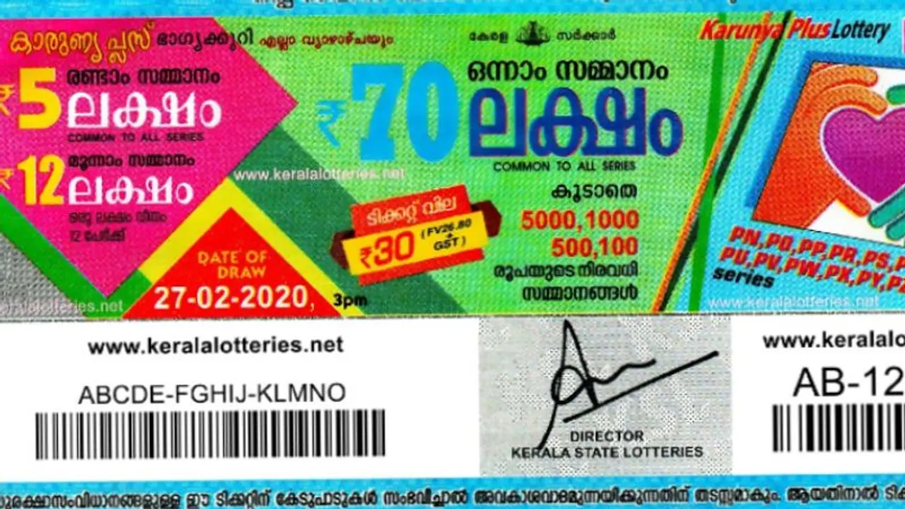 കാരുണ്യ പ്ലസ് കെ എൻ 305 ലോട്ടറി ഫലം പ്രഖ്യാപിച്ചു; ഒന്നാം സമ്മാനം 70 ലക്ഷം കാരുണ്യ പ്ലസ് കെ എൻ 305 ലോട്ടറി ഫലം പ്രഖ്യാപിച്ചു; ഒന്നാം സമ്മാനം 70 ലക്ഷം