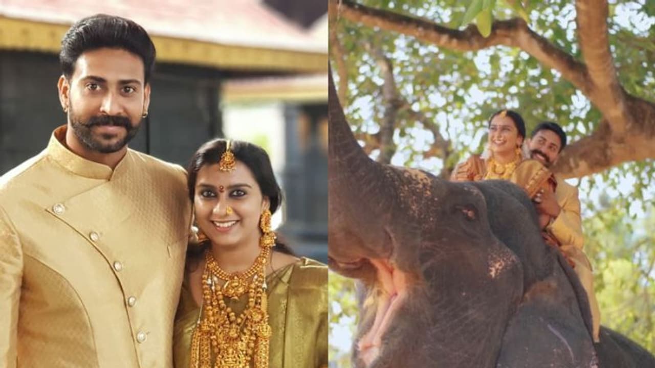 'വില്ലന് റൊമാന്സിലാണ്'; വിവാഹ വേഷത്തില് ആനപ്പുറത്തുകയറി റോണ്സണും നീരജയും 'വില്ലന് റൊമാന്സിലാണ്'; വിവാഹ വേഷത്തില് ആനപ്പുറത്തുകയറി റോണ്സണും നീരജയും