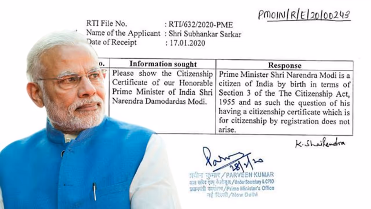 RTI response on PM Modi’s citizenship emphasises he’s an Indian citizen by birth