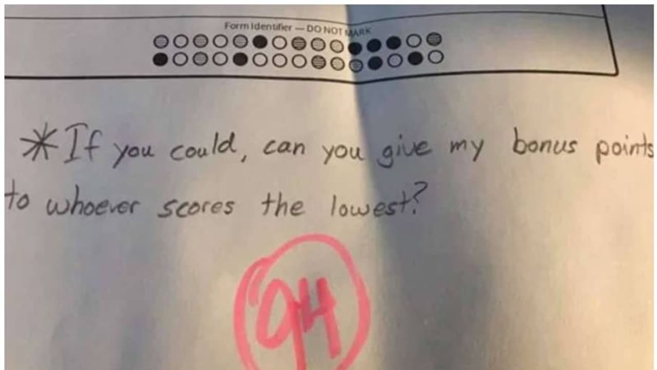 'എന്റെ ബോണസ് മാർക്ക് കുറഞ്ഞ മാർക്കുള്ള കുട്ടിക്ക് നൽകാമോ?' വൈറലായി ഉത്തരക്കടലാസിലെ ചോദ്യം