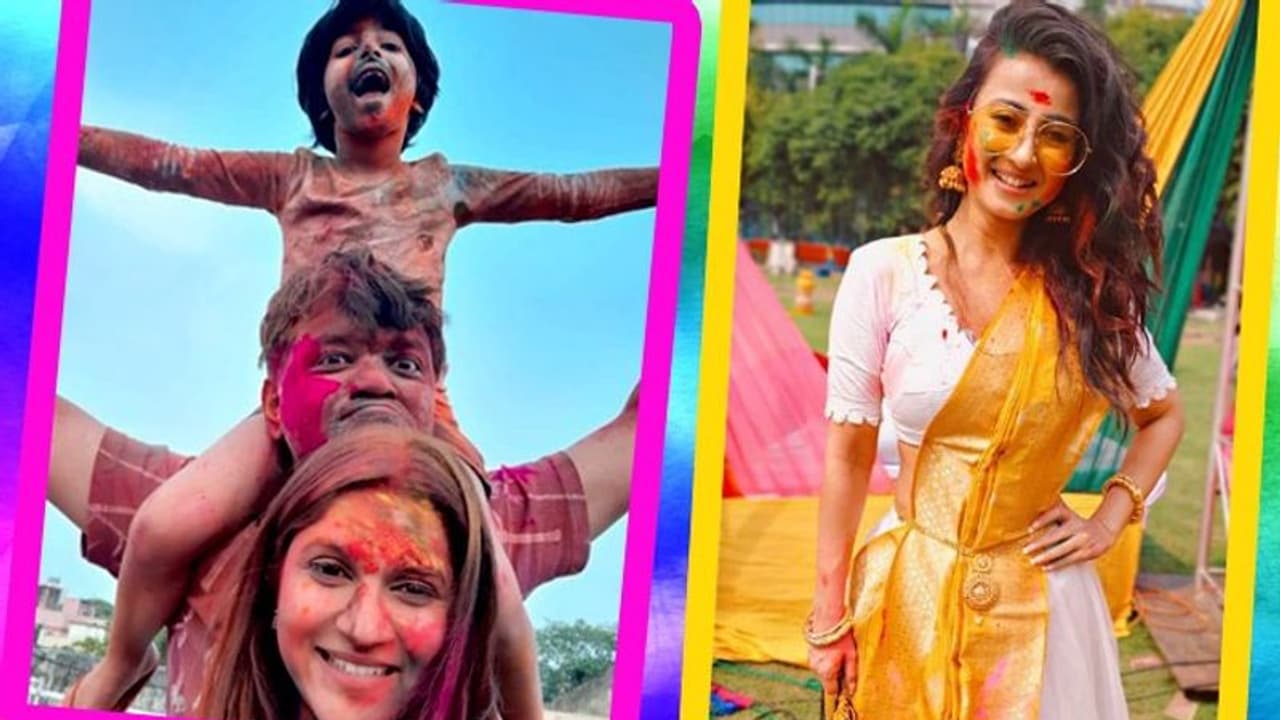 বসন্তের রঙে রাঙলেন সৃজিত, রঙিন হলেন মনামীও