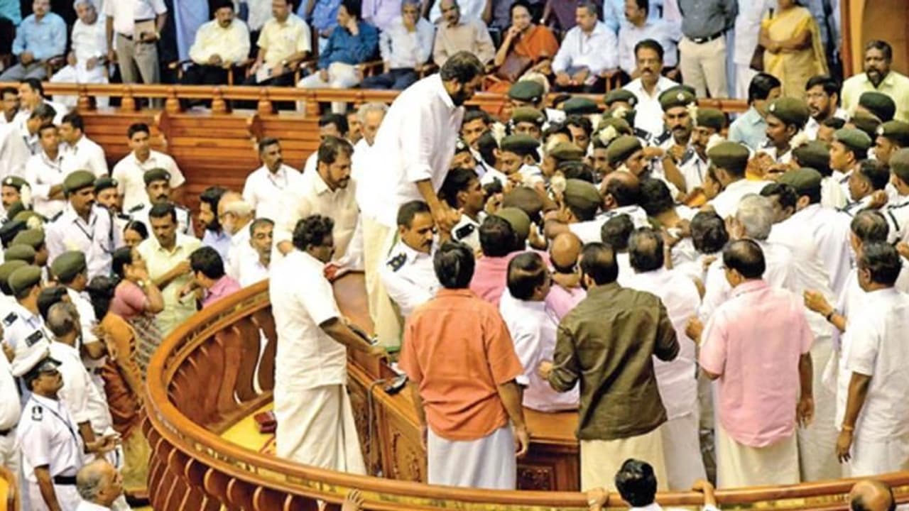 Kerala Assembly thrown out of gear over twin murder case of 2 Congress activists in Kasaragod Kerala Assembly thrown out of gear over twin murder case of 2 Congress activists in Kasaragod