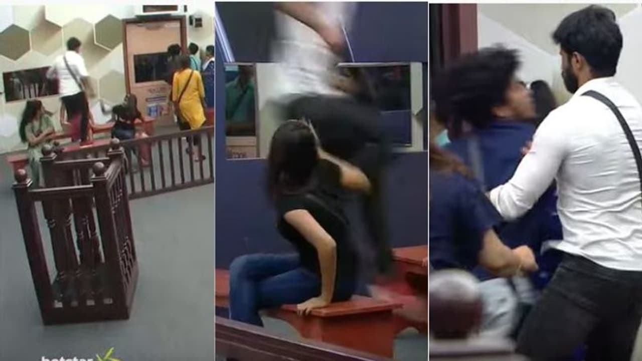 കോടതി മുറിയിലെ മേശകളിലൂടെ ചാടിയോടി, ഫുക്രുവിനെ പിടിച്ചുതള്ളി സുജോ; ബിഗ് ബോസില് വണ്ടും കയ്യാങ്കളി കോടതി മുറിയിലെ മേശകളിലൂടെ ചാടിയോടി, ഫുക്രുവിനെ പിടിച്ചുതള്ളി സുജോ; ബിഗ് ബോസില് വണ്ടും കയ്യാങ്കളി