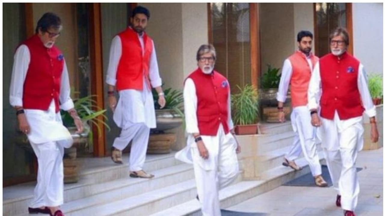 അമിതാഭ് ബച്ചനെ കോപ്പിയടിച്ച് അഭിഷേക് ബച്ചൻ, ഫോട്ടോ ഷെയര്‍ ചെയ്‍ത് താരം