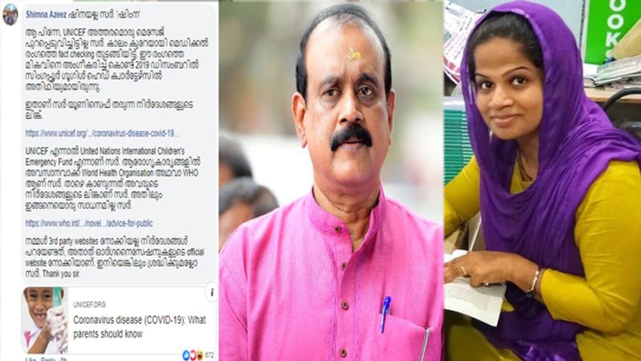 'കൊറോണയില്‍ അവസാനവാക്ക് യൂണിസെഫിന്‍റേതല്ല'; സെന്‍കുമാറിനെ വീണ്ടും തിരുത്തി ഡോ ഷിംന