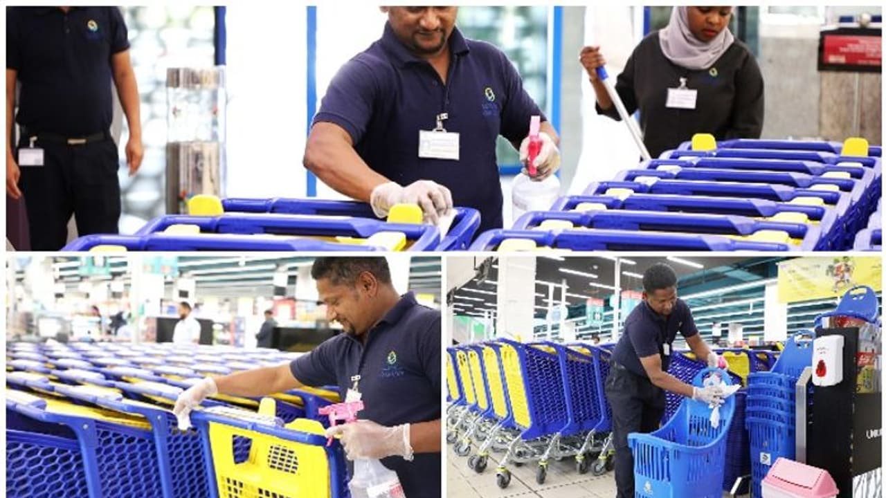 കൊവിഡ് 19 പ്രതിരോധം; ട്രോളികളും ഷോപ്പിങ് കാര്‍ട്ടുകളും അണുവിമുക്തമാക്കി യൂണിയന്‍ കോപ്