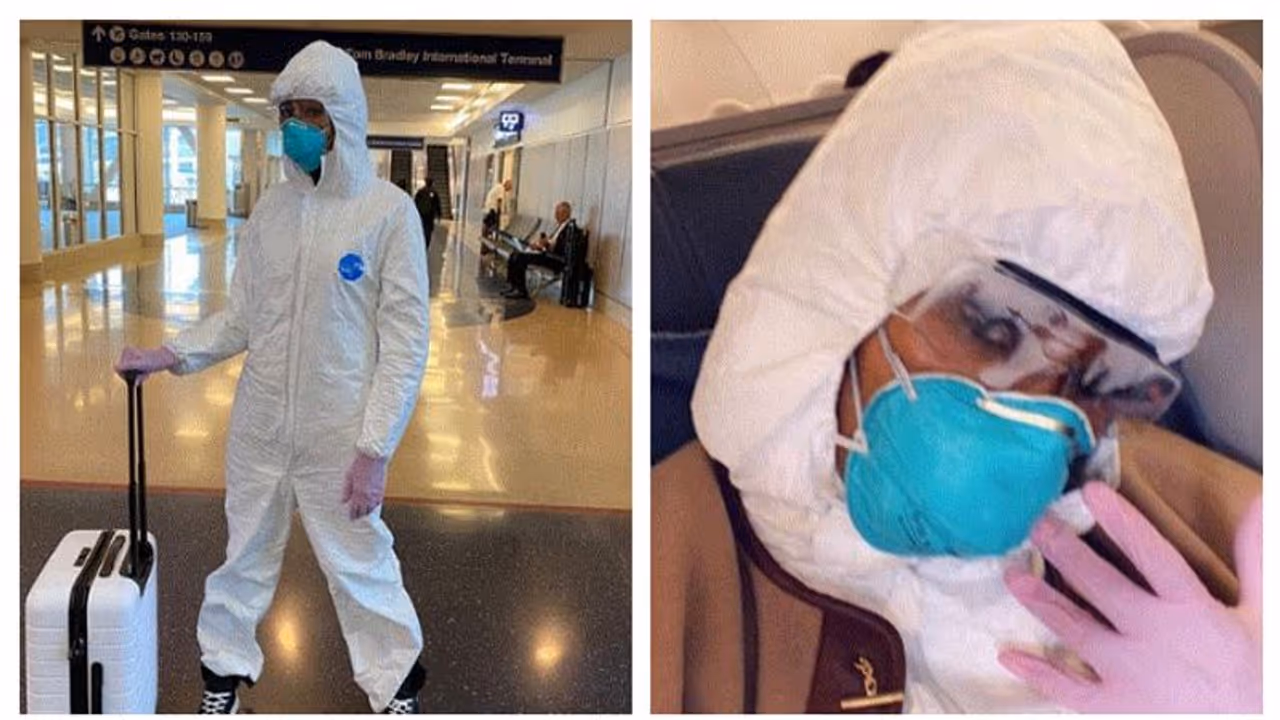 করোনা থেকে রক্ষা পেতে মেডিক্যাল স্যুটে বিমানে উঠলেন সুপার মডেল, নেট দুনিয়ায় হলেন ভাইরাল করোনা থেকে রক্ষা পেতে মেডিক্যাল স্যুটে বিমানে উঠলেন সুপার মডেল, নেট দুনিয়ায় হলেন ভাইরাল