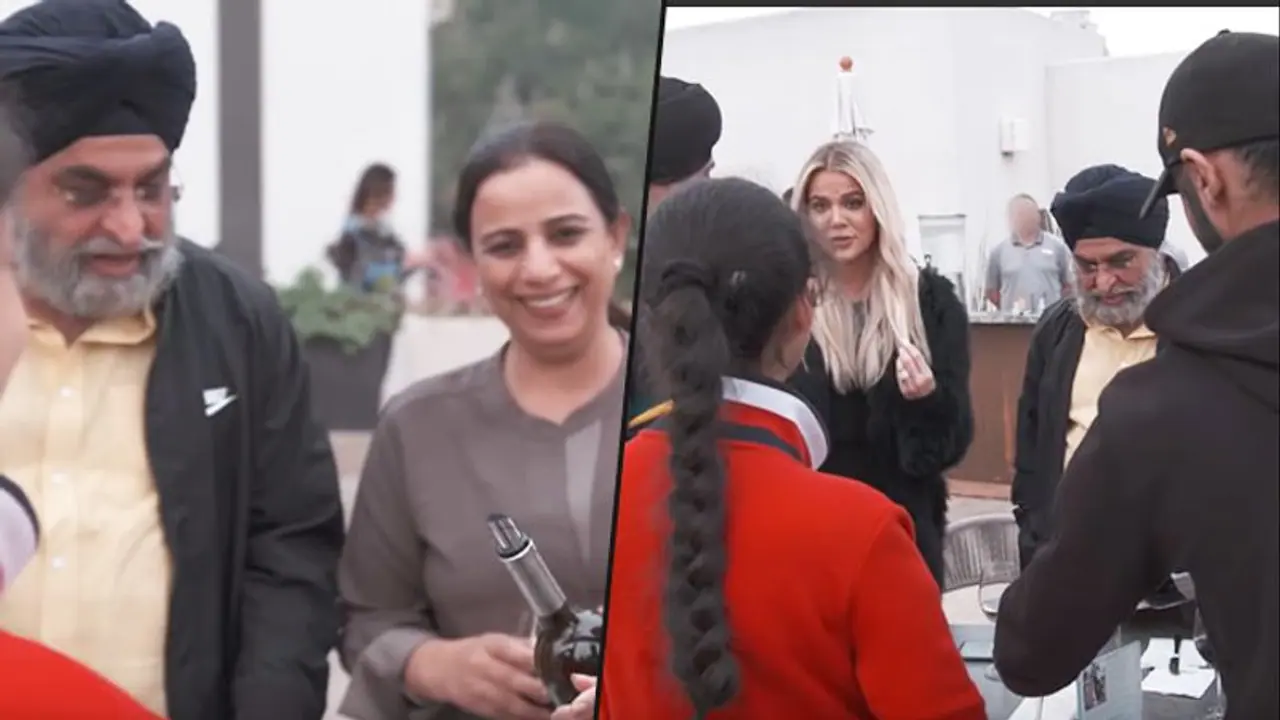 When Kim Kardashian West and her sisters Khloé, Kourtney Kardashian offer wine to an Indian family (Video) When Kim Kardashian West and her sisters Khloé, Kourtney Kardashian offer wine to an Indian family (Video)