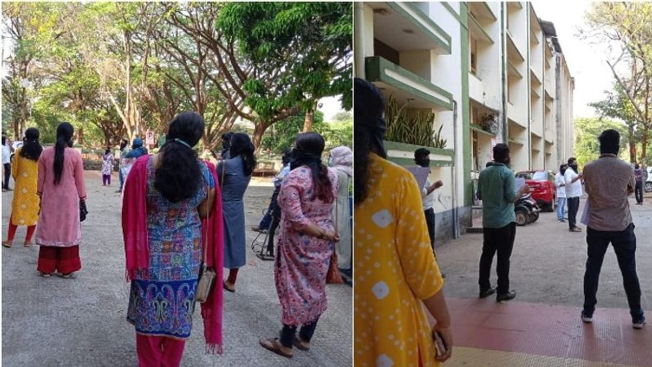 കൊവിഡ് കാലത്തും സ്റ്റൈപ്പന്‍ഡില്ല; മുഖം മറച്ചും അകലം പാലിച്ചും പിജി ഡോക്ടര്‍മാരുടെ പ്രതിഷേധം