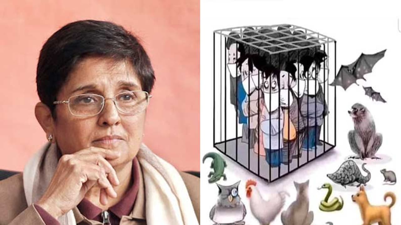 கர்மாவின் வினை தான் கொரோனா... புதுச்சேரி கவர்னர் கிரண்பேடியின் புது வரவு..!! கர்மாவின் வினை தான் கொரோனா... புதுச்சேரி கவர்னர் கிரண்பேடியின் புது வரவு..!!