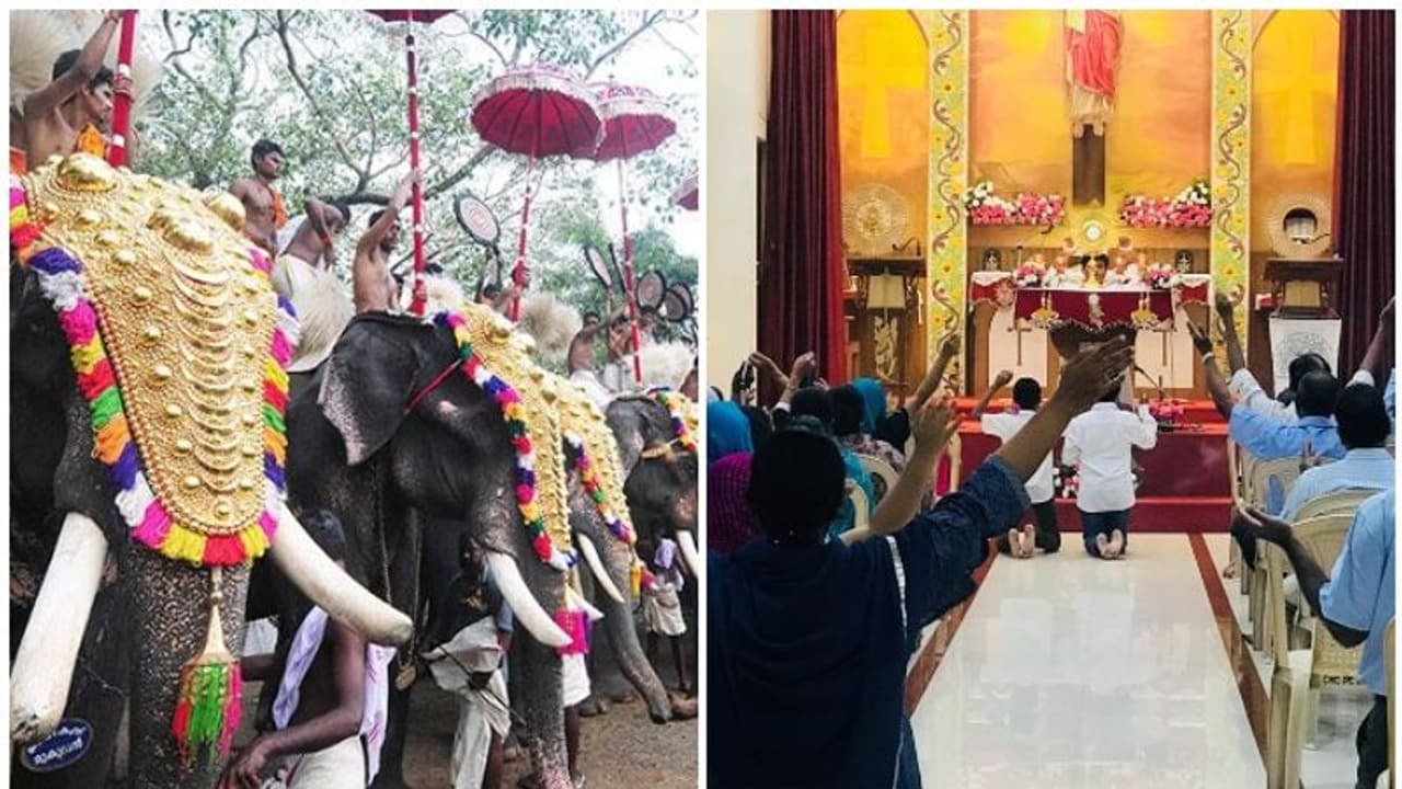 ആനയെ എഴുന്നള്ളിക്കല്‍, അന്നദാനം, കുര്‍ബാന എന്നിവ ഒഴിവാക്കാന്‍ നിര്‍ദ്ദേശം; ആരാധനാലയങ്ങളിൽ കർശന നിയന്ത്രണം