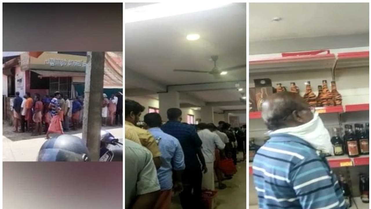 'ഓട്രാ' എന്ന് പൊലീസ്, ഓടാതെ മദ്യപാനികൾ, ബെവ്കോയ്ക്ക് മുന്നിൽ ലാത്തിച്ചാർജ്