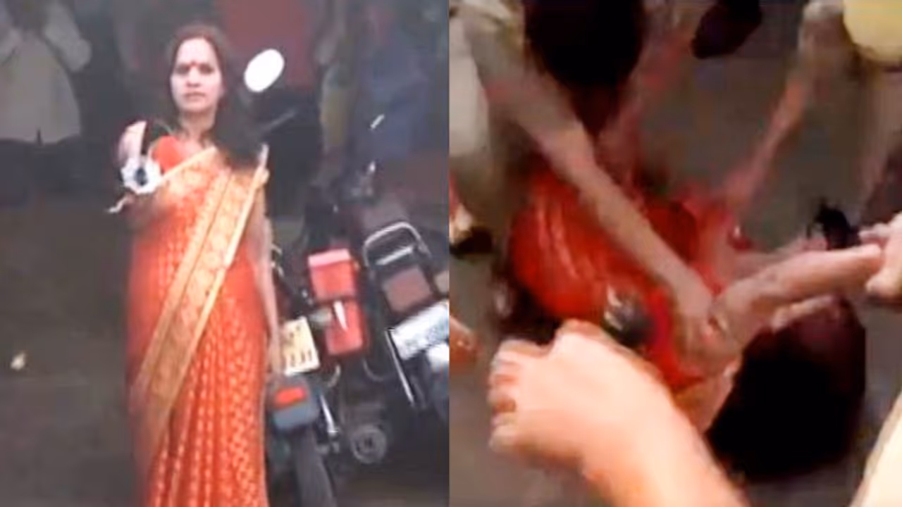 লকডাউনের মধ্যে তরোয়াল হাতে ধর্মসভা, 'মাতাজি'কে চ্যাংদোলা করে তুলে নিয়ে গেল পুলিশ, দেখুন লকডাউনের মধ্যে তরোয়াল হাতে ধর্মসভা, 'মাতাজি'কে চ্যাংদোলা করে তুলে নিয়ে গেল পুলিশ, দেখুন