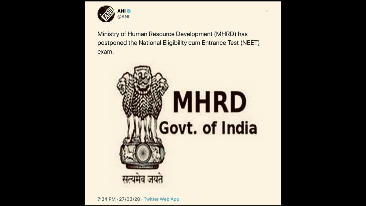 நீட் தேர்வை ரத்து செய்ய வைத்த கொரோனா..!! நீட் தேர்வை ரத்து செய்ய வைத்த கொரோனா..!!