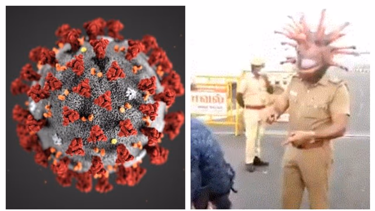 পথে নামল করোনা, সচেতনতা বাড়াতে নিজেই ভাইরাস সাজলেন পুলিশকর্তা, নিমেশে হলেন ভাইরাল পথে নামল করোনা, সচেতনতা বাড়াতে নিজেই ভাইরাস সাজলেন পুলিশকর্তা, নিমেশে হলেন ভাইরাল