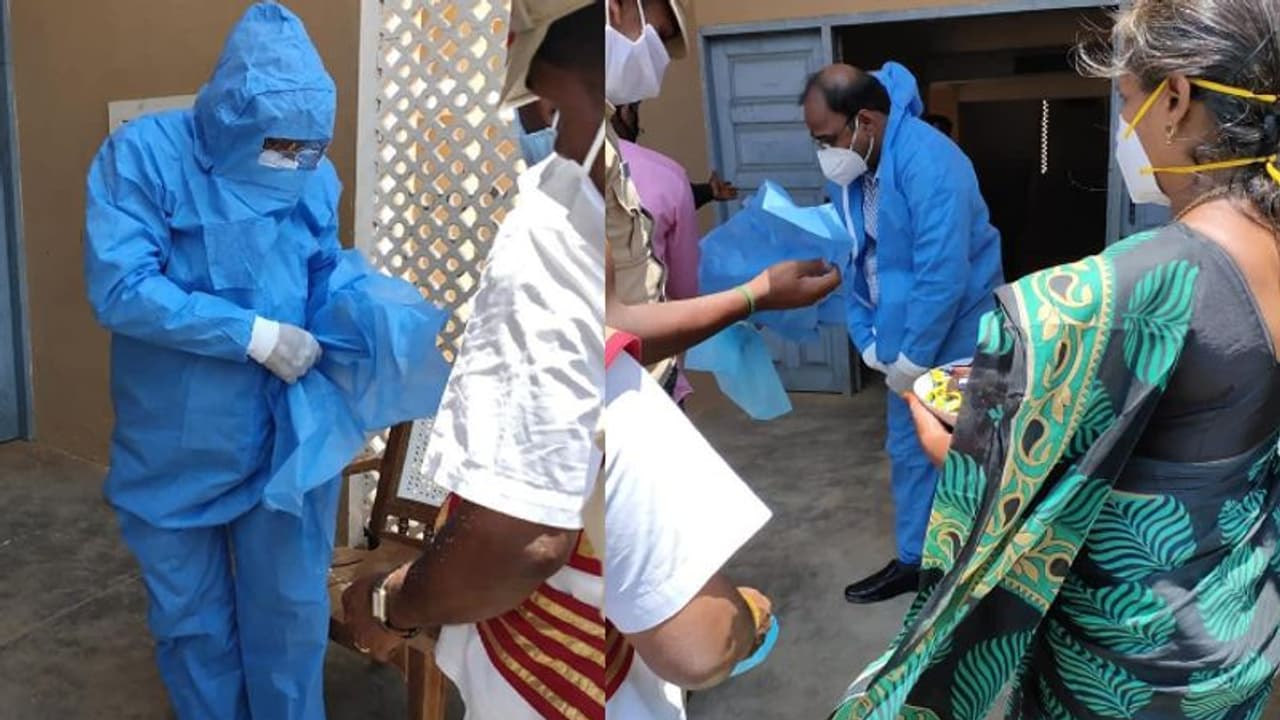 தைரியமாக கொரோனா நோயாளிகளிடம் நேராக சென்ற கலெக்டர்..! ராயல் சல்யூட் சார்