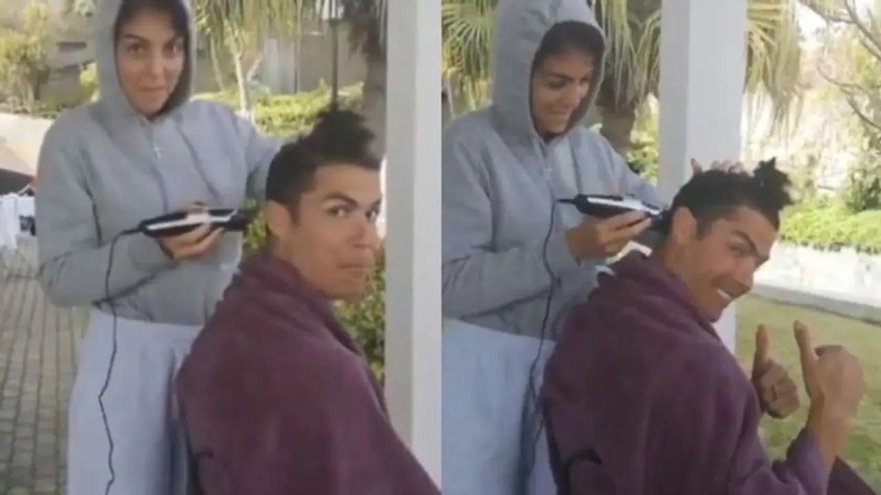 ঘরবন্দি অবস্থায় বান্ধবী জর্জিনাকে দিয়ে চুল কাটালেন রোনাল্ডো, ভাইরাল ভিডিও ঘরবন্দি অবস্থায় বান্ধবী জর্জিনাকে দিয়ে চুল কাটালেন রোনাল্ডো, ভাইরাল ভিডিও