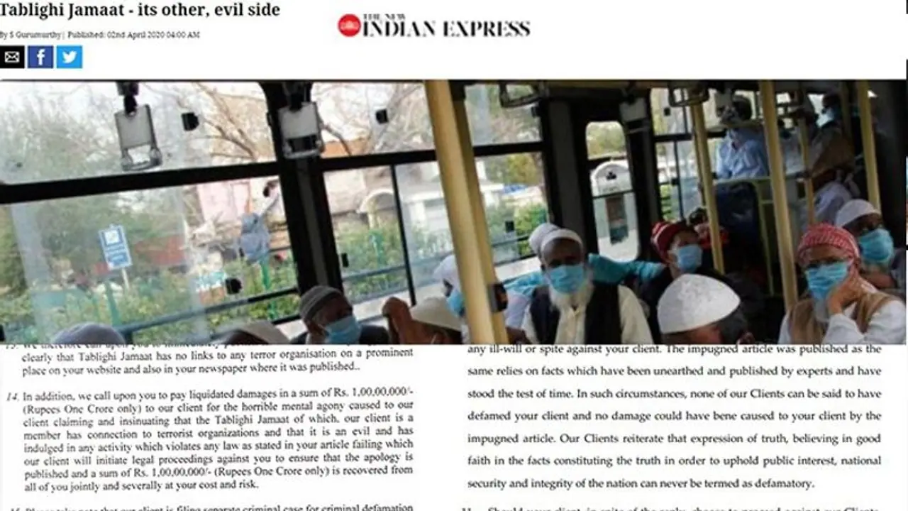 Asked to apologise for exposing Tablighi’s terror links; Indian Express hits back, says article in good faith