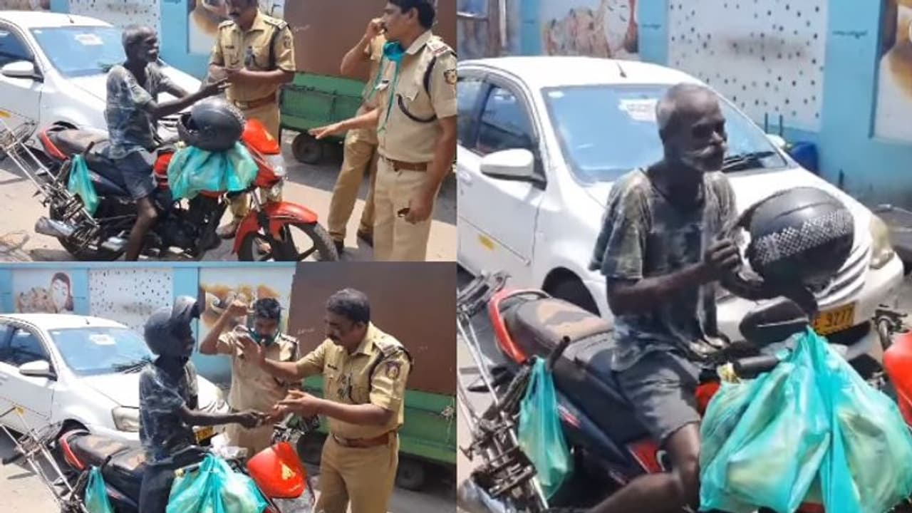 പതിവുതെറ്റിക്കാതെ പഴങ്ങളും ഇളനീരുമായി ഗിരീഷെത്തി; ആ കരുതലിന് മുന്നിൽ പൊലീസിന്റെ വിഷുകൈനീട്ടം പതിവുതെറ്റിക്കാതെ പഴങ്ങളും ഇളനീരുമായി ഗിരീഷെത്തി; ആ കരുതലിന് മുന്നിൽ പൊലീസിന്റെ വിഷുകൈനീട്ടം