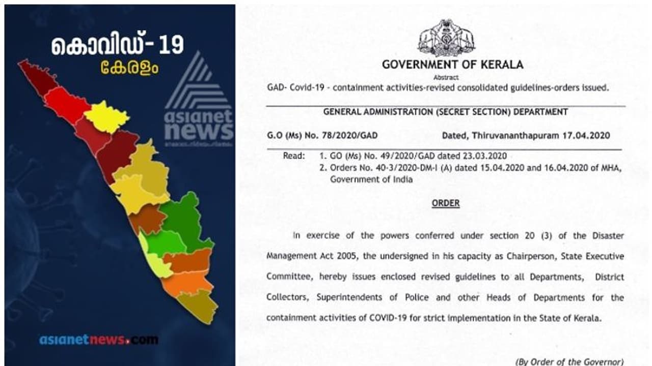 കേരളം നാല് സോണുകളായി ഉത്തരവിറങ്ങി: ഗ്രീനിൽ തിങ്കളാഴ്ചയ്ക്ക് ശേഷം കാര്യമായ ഇളവ്