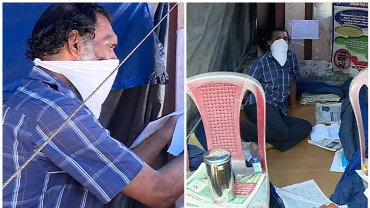 ലോക്ഡൗണിലും ജെയിംസിന്റെ പോരാട്ടം; കാഞ്ഞിരത്തിനാൽ ഭൂമിസമരം 1708 ദിവസം പിന്നിട്ടു ലോക്ഡൗണിലും ജെയിംസിന്റെ പോരാട്ടം; കാഞ്ഞിരത്തിനാൽ ഭൂമിസമരം 1708 ദിവസം പിന്നിട്ടു