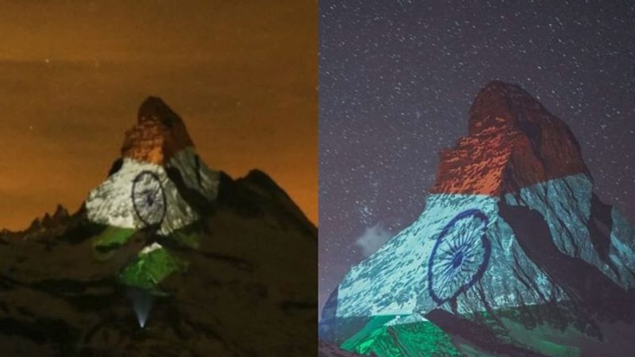 കൊവിഡ് ചെറുത്തുനിൽപ്പിനുള്ള ആദരം; ഇന്ത്യൻ പതാകയിൽ തിളങ്ങി ആൽപ്സ് പർവതം, ചിത്രം ട്വീറ്റ് ചെയ്ത് മോദി കൊവിഡ് ചെറുത്തുനിൽപ്പിനുള്ള ആദരം; ഇന്ത്യൻ പതാകയിൽ തിളങ്ങി ആൽപ്സ് പർവതം, ചിത്രം ട്വീറ്റ് ചെയ്ത് മോദി