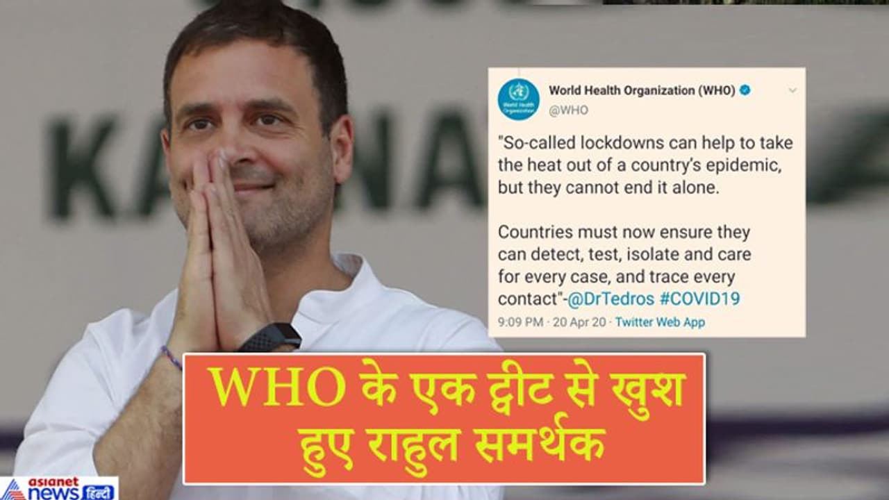 WHO का एक ट्वीट देख खुश हुए राहुल गांधी के समर्थक; बताने लगे मोदी से बेहतर; जानिए क्या है पूरा मामला WHO का एक ट्वीट देख खुश हुए राहुल गांधी के समर्थक; बताने लगे मोदी से बेहतर; जानिए क्या है पूरा मामला