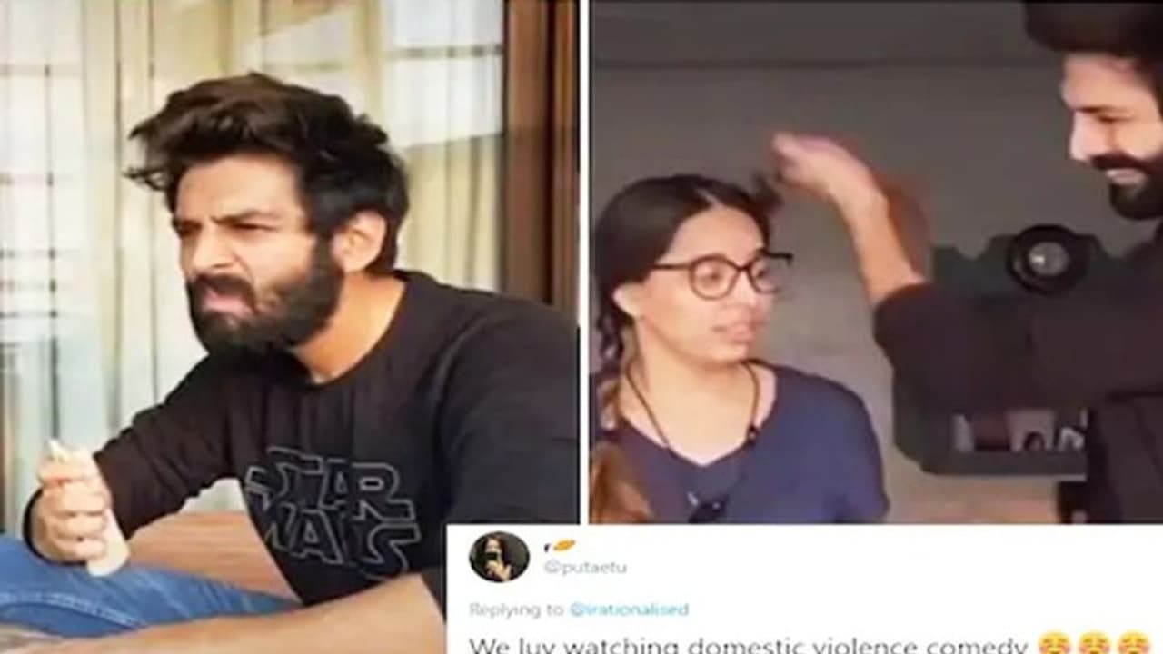 Kartik Aaryan slammed for making fun of domestic violence Kartik Aaryan slammed for making fun of domestic violence
