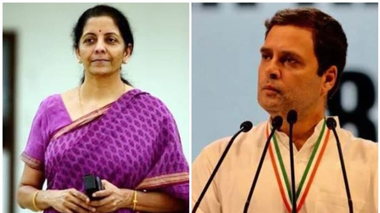 വായ്പ എഴുതിത്തള്ളല്: നാണംകെട്ട രീതിയില് ജനങ്ങളെ തെറ്റിധരിപ്പിക്കുന്നു; രാഹുല് ഗാന്ധിക്കെതിരെ ധനമന്ത്രി വായ്പ എഴുതിത്തള്ളല്: നാണംകെട്ട രീതിയില് ജനങ്ങളെ തെറ്റിധരിപ്പിക്കുന്നു; രാഹുല് ഗാന്ധിക്കെതിരെ ധനമന്ത്രി