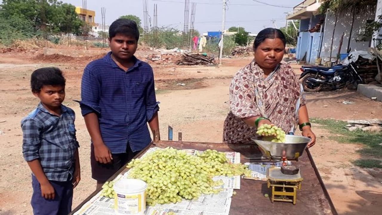 ಲಾಕ್ಡೌನ್ನಿಂದ ಜೀವನ ನಿರ್ವಹಣೆಗೆ ಪರದಾಟ: ಹಣ್ಣು ಮಾರುತ್ತಿರುವ ಗ್ರಾಪಂ ಸದಸ್ಯೆ! ಲಾಕ್ಡೌನ್ನಿಂದ ಜೀವನ ನಿರ್ವಹಣೆಗೆ ಪರದಾಟ: ಹಣ್ಣು ಮಾರುತ್ತಿರುವ ಗ್ರಾಪಂ ಸದಸ್ಯೆ!