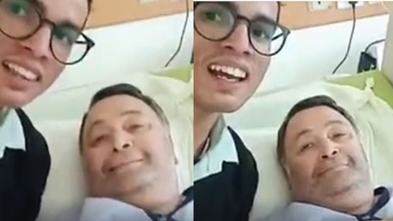 രോഗക്കിടക്കയിലും പുഞ്ചിരി വിടാതെ; ആരാധകനൊപ്പം സമയം പങ്കിടുന്ന ഋഷി കപൂര്‍: വീഡിയോ