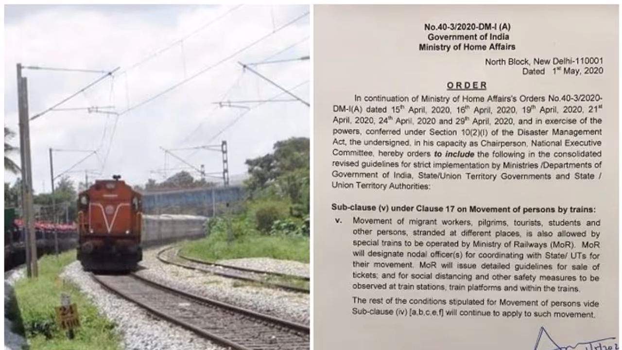 കുടുങ്ങിക്കിടക്കുന്നവരെ ട്രെയിനുകളിൽ കൊണ്ടുപോകാൻ അനുമതി; ആഭ്യന്തരമന്ത്രാലയം ഉത്തരവിറക്കി കുടുങ്ങിക്കിടക്കുന്നവരെ ട്രെയിനുകളിൽ കൊണ്ടുപോകാൻ അനുമതി; ആഭ്യന്തരമന്ത്രാലയം ഉത്തരവിറക്കി