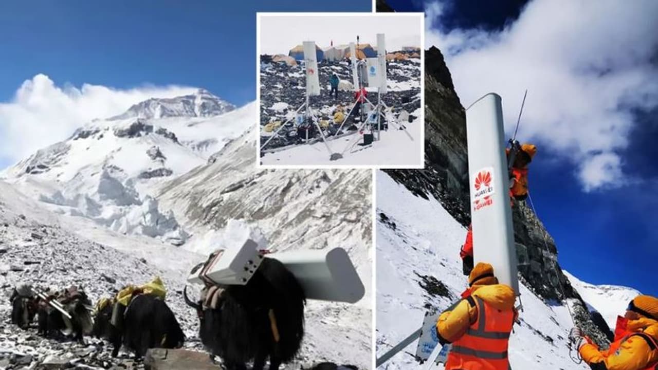మౌంట్ ఎవరెస్ట్ పై 5జీ సేవలు...6500 మీటర్ల ఎత్తులో బేస్ స్టేషన్... మౌంట్ ఎవరెస్ట్ పై 5జీ సేవలు...6500 మీటర్ల ఎత్తులో బేస్ స్టేషన్...