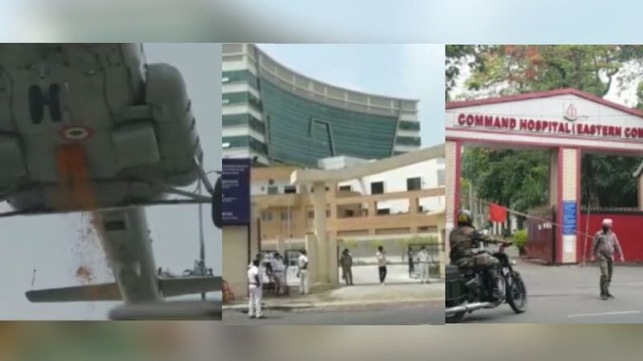 আকাশ ঝেঁপে পুষ্প বৃষ্টি শহরের কোভিড হাসপাতালে, পাপড়ি ছড়িয়ে চিকিৎসকদের সম্মান জানাল বায়ু সেনা