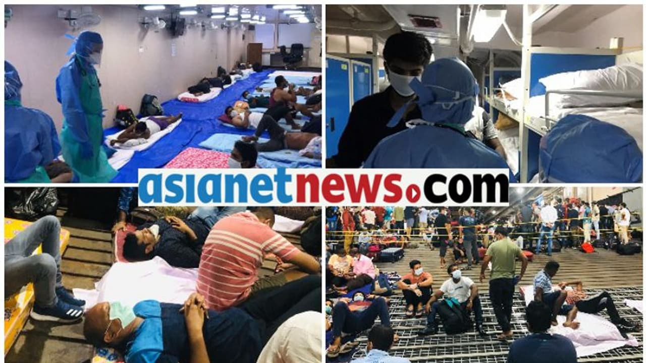 കപ്പലിൽ സാമൂഹിക അകലമില്ല, നാട്ടിൽ നിരീക്ഷണ കേന്ദ്രവുമില്ല; പ്രവാസികൾ മണിക്കൂറുകൾ ബസ്സിൽ കുടുങ്ങി കപ്പലിൽ സാമൂഹിക അകലമില്ല, നാട്ടിൽ നിരീക്ഷണ കേന്ദ്രവുമില്ല; പ്രവാസികൾ മണിക്കൂറുകൾ ബസ്സിൽ കുടുങ്ങി