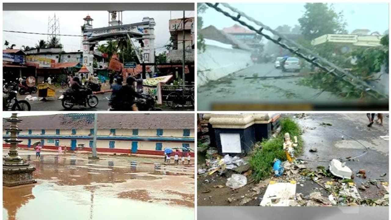 കനത്ത മഴ, വൈക്കത്ത് വ്യാപക നാശം; മഹാദേവ ക്ഷേത്രത്തിന്‍റെ അലങ്കാര ഗോപുരത്തിന് കേടുപാട്